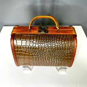 wooden box purse